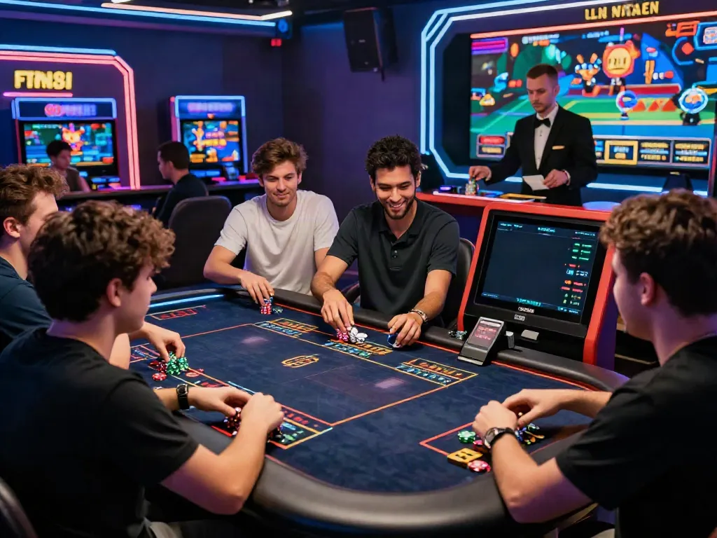 Players enjoying an engaging online casino experience at https://nbet.page/ with a vibrant atmosphere and interactive features.