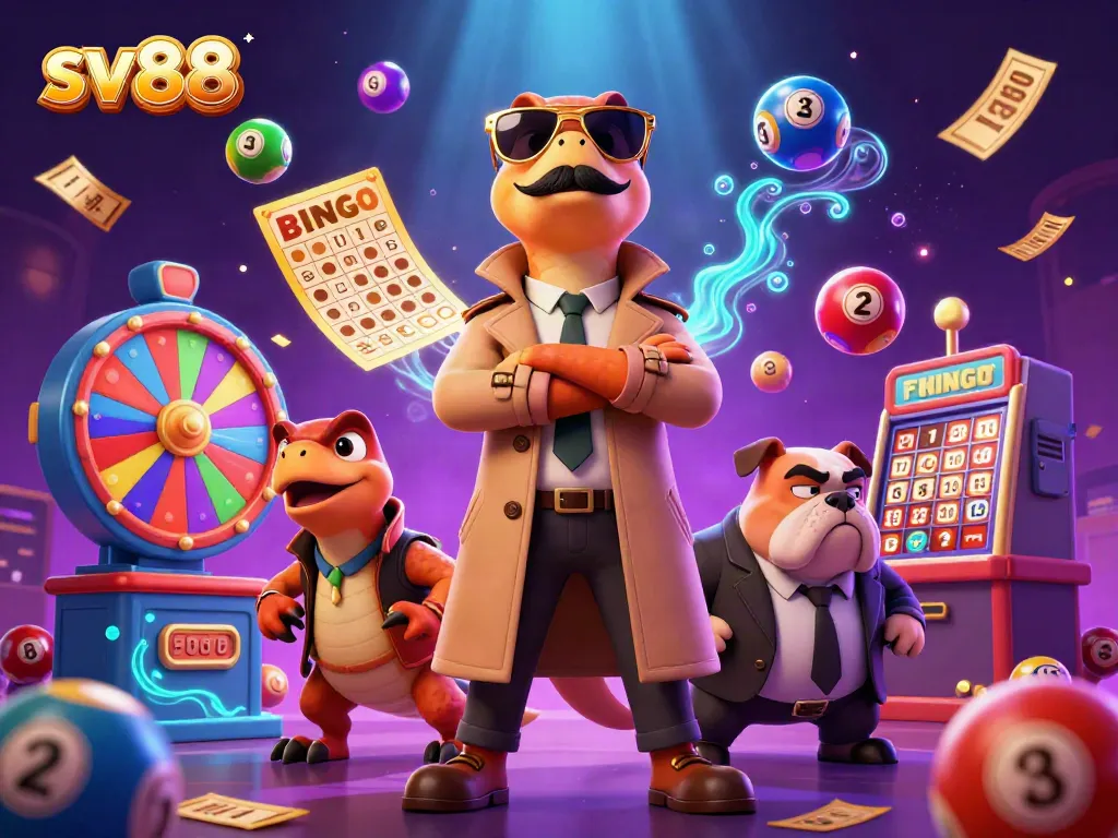 Three raptors in a trench coat trying to enter a casino, surrounded by lottery elements for sv88.