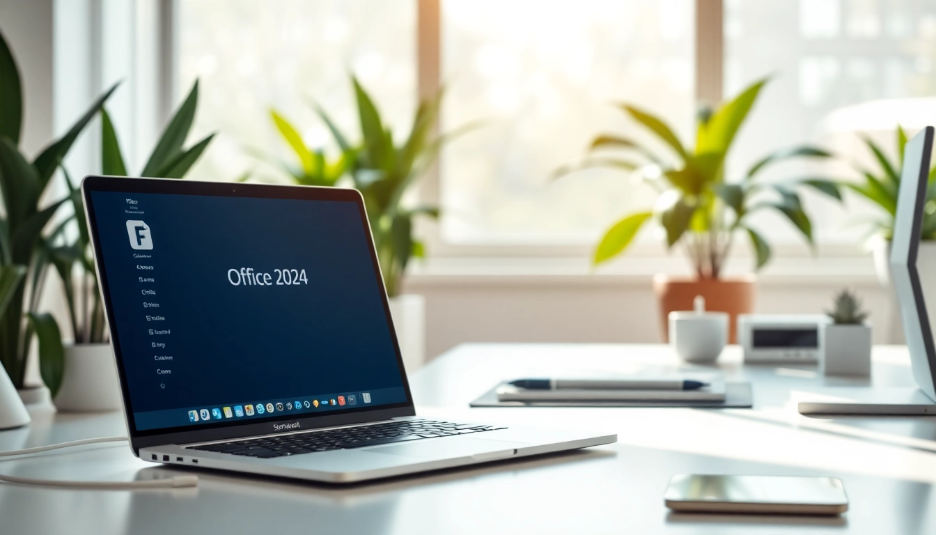 Office 2024 Standard für Mac Systeme im modernen Arbeitsbereich erlebbar.