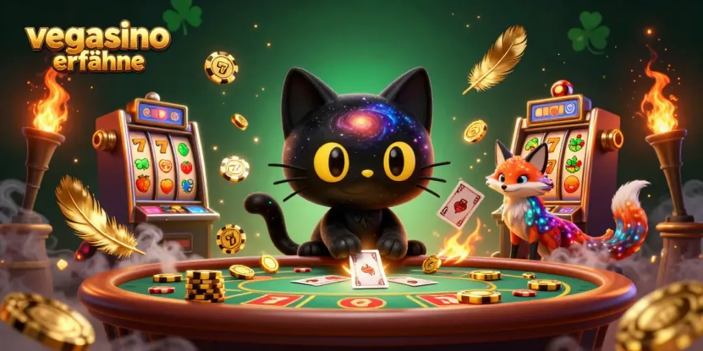 Engage with thrilling gameplay at Vegasino Erfahrungen featuring cosmic characters at a dynamic casino table.