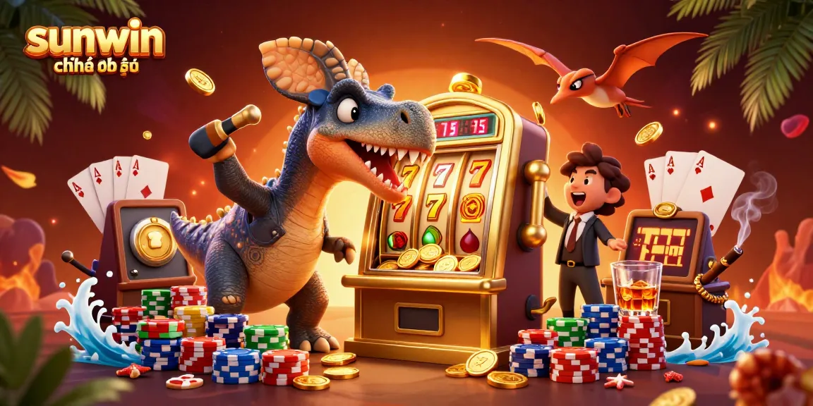 Enjoy exciting gameplay at sunwin chính thức as a pachycephalosaurus celebrates jackpot wins with golden coins!