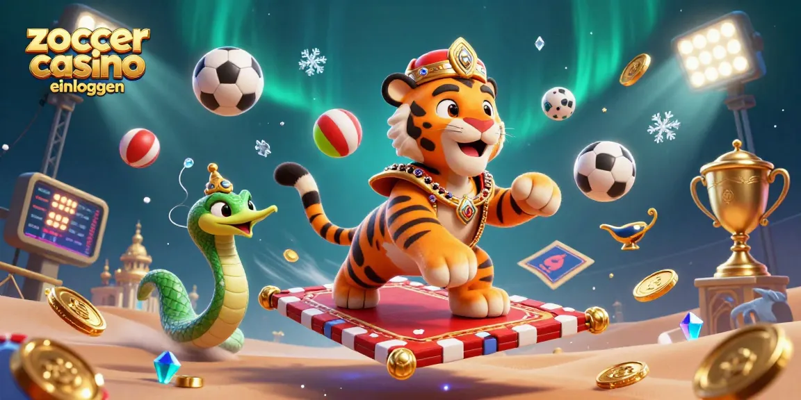 Experience the excitement of zoccer casino einloggen with a vibrant 3D scene of games and luxury.