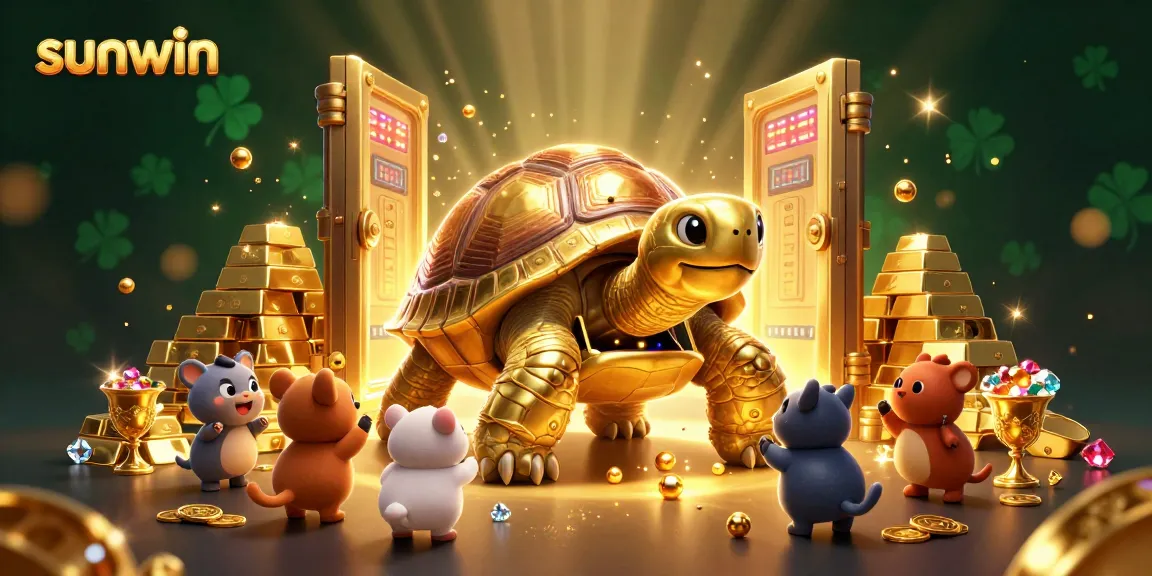sunwin players enjoy epic wins at an exciting virtual casino featuring a golden tortoise pinball machine.